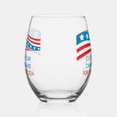 Custom Political Campaign 2024 American Flag Weinglas Ohne Stiel (Links)