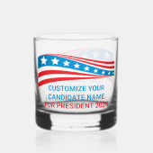 Custom Political Campaign 2024 American Flag Whiskyglas (Rückseite)