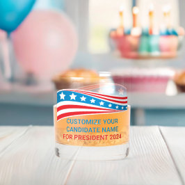 Custom Political Campaign 2024 American Flag Whiskyglas