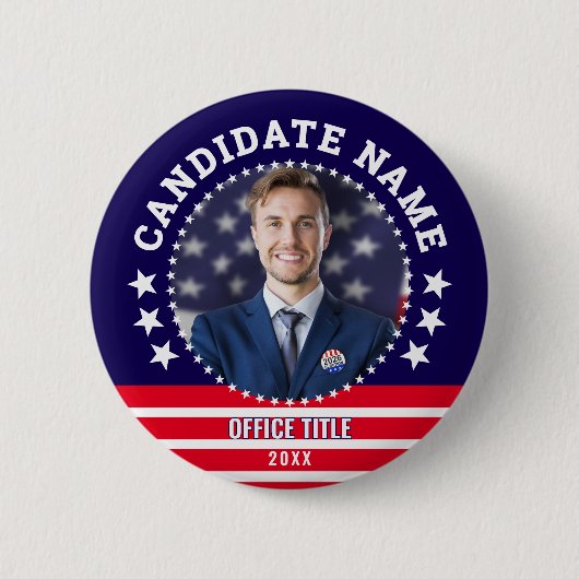 Custom Political Election Campaign Candidate Name Button (Vorderseite)