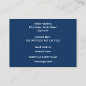 Custom Political Election  Campaign Visitenkarte (Rückseite)