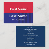 Custom Political Election  Campaign Visitenkarte (Vorne/Hinten)