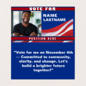 Custom Politics Campaign Template Visitenkarten (Innenseite Aufgefaltet)