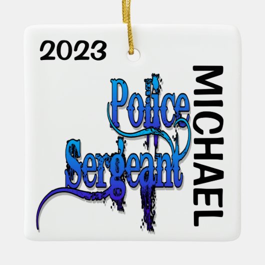 CUSTOM Polizeibeamter Keramikornament (Vorderseite)
