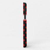 Custom Polka Dot Red Black Background Case-Mate iPhone Hülle (Hinten/Links)
