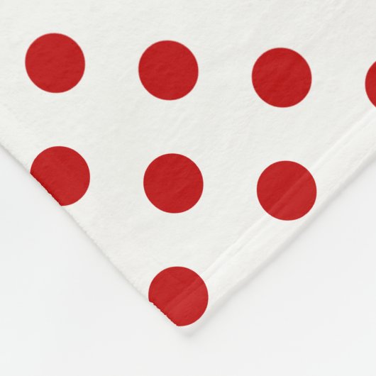 Custom Polka Dot Red White Background Fleecedecke (Ecke)