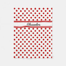 Custom Polka Dot Red White Background Fleecedecke