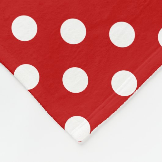 Custom Polka Dot Red White Background Fleecedecke (Ecke)