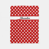 Custom Polka Dot Red White Background Fleecedecke (Vorderseite)