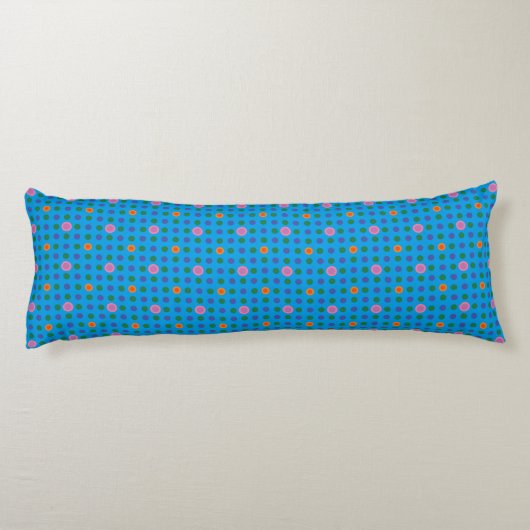 Custom Polka Dots Fish in Sea Body Pillow Seitenschläferkissen (Rückseite)