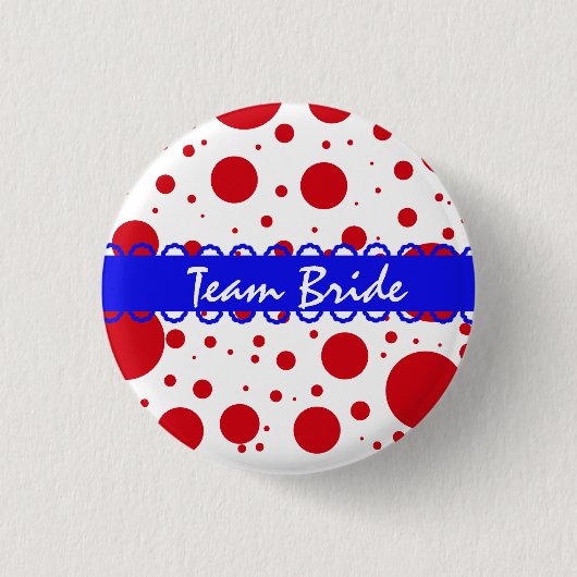 Custom Polka Dots Wedding Team Bride Buttons (Vorderseite)