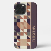 Custom Polygon Triangle Squares Art Patches iPhone Hülle (Rückseite)