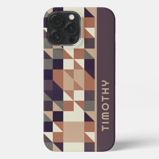 Custom Polygon Triangle Squares Art Patches iPhone Hülle (Rückseite)