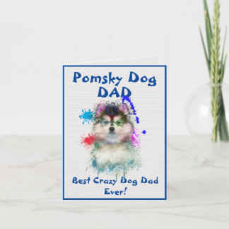 Custom Pomsky Vater Dog Bester verrückter Dog Vate Karte