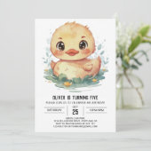 Custom Pond Duck Birthday Einladung (Stehend Vorderseite)