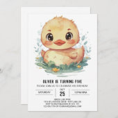 Custom Pond Duck Birthday Einladung (Vorne/Hinten)