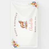 Custom Pony Birthday Niedlich Horse Floral Banner (Vertikal)