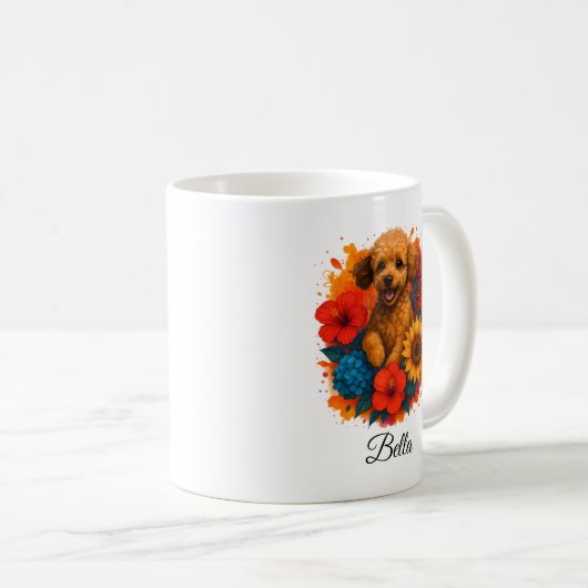 Custom Poodle Dog Tasse (VorderseiteRechts)