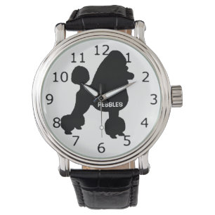 CUSTOM Poodle Hund Silhouette Armbanduhr
