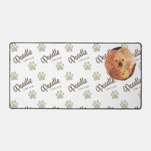 Custom Poodle Liebesclub Foto & Sage Pfoten Muster Schreibtischunterlage