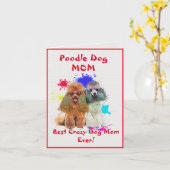 Custom Poodle Mama Hund Beste verrückte Dog Lady D Karte (Gelbe Blume)