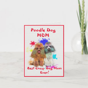Custom Poodle Mama Hund Beste verrückte Dog Lady D Karte