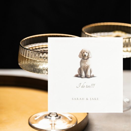Custom Poodle Pet Wedding Serviette