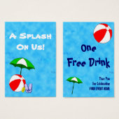 Custom Pool Party Event Drink Meal Ticket (Vorne & Hinten)