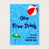 Custom Pool Party Event Drink Meal Ticket (Rückseite)