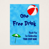 Custom Pool Party Event Drink Meal Ticket (Rückseite)