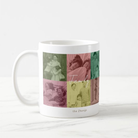 Custom Pop Art Family Foto Collage Weihnachts-Tass Kaffeetasse (Links)