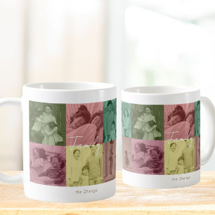Custom Pop Art Family Foto Collage Weihnachts-Tass Kaffeetasse