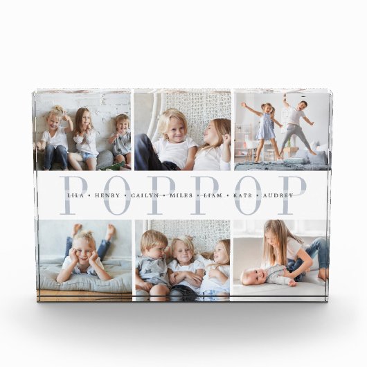 Custom Poppop Grandchildren Fotoblock (Vorderseite)