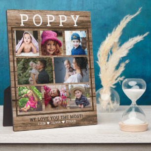 Custom Poppy Wir Liebe Sie 8 Foto Collage Holz Fotoplatte