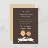 Custom Portrait (Blonde / Brünett) Wedding RSVP Einladung (Vorne/Hinten)
