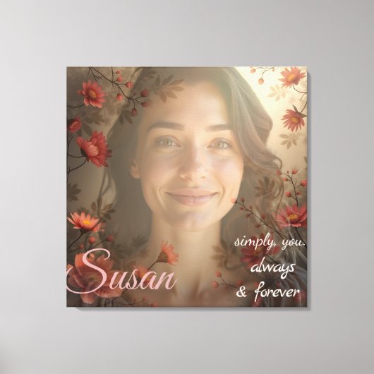 Custom Portrait for Her – Personalized Photo Gift Leinwanddruck (Vorderseite)