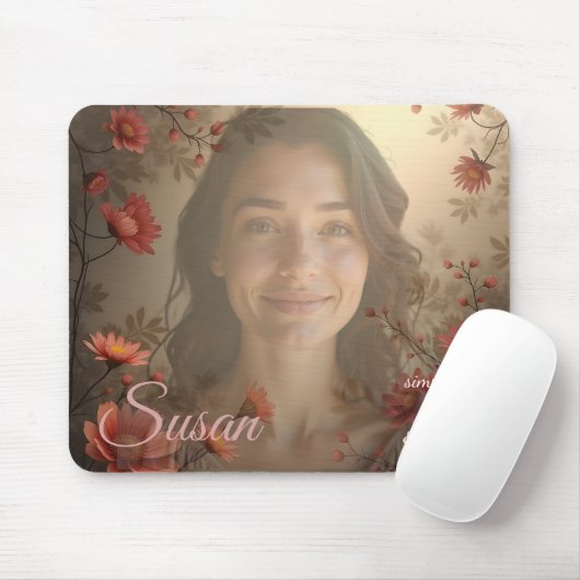 Custom Portrait for Her – Personalized Photo Gift Mousepad (Mit Mouse)