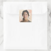 Custom Portrait for Her – Personalized Photo Gift Quadratischer Aufkleber (Tasche)