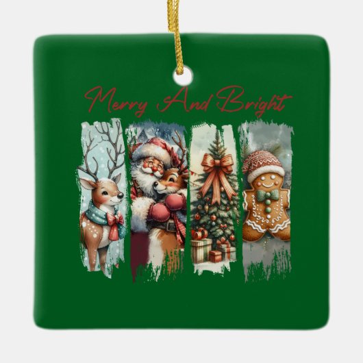 Custom Portrait Rectangle Air Freshener, Pine Keramikornament (Vorderseite)