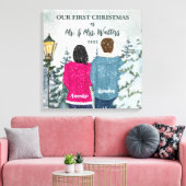Custom Portrait Unser erstes Verheiratetes Weihnac Leinwanddruck (Insitu (Wohnzimmer))