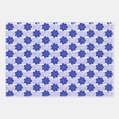 Custom Positive Vibes, Blue Floral Evil Eye Amulet Geschenkpapier Set (Vorderseite)