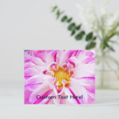 Custom Post Cards Pink Dahlia Blume Floral Postkarte (Stehend Vorderseite)