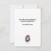 Custom Postal Woman Letter Carrier Weihnachten Dankeskarte (Rückseite)
