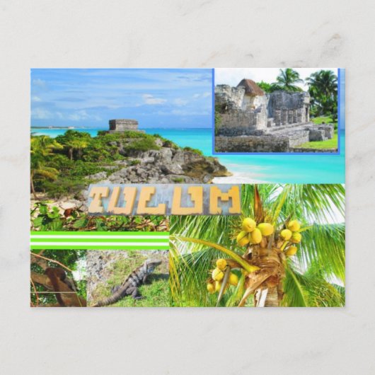CUSTOM POSTCARDS- CANCUN COLLAGE 4 POSTKARTE (Vorderseite)