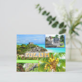 CUSTOM POSTCARDS- CANCUN COLLAGE 4 POSTKARTE (Stehend Vorderseite)