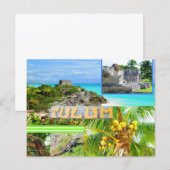 CUSTOM POSTCARDS- CANCUN COLLAGE 4 POSTKARTE (Vorne/Hinten)