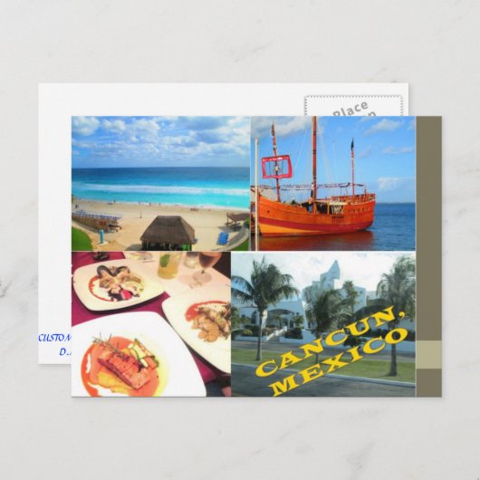 CUSTOM POSTCARDS - CANCUN COLLAY 1 POSTKARTE (Vorne/Hinten)