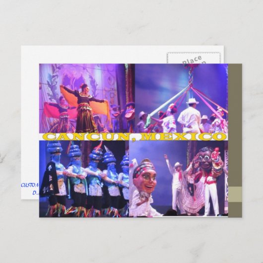 CUSTOM POSTCARDS - CANCUN COLLAY 5 POSTKARTE (Vorne/Hinten)