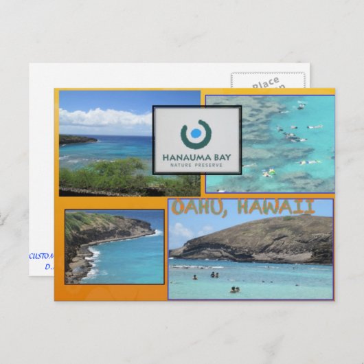 CUSTOM POSTCARDS- HAWAII COLLAGE# 12 POSTKARTE (Vorne/Hinten)