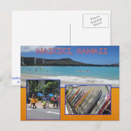 CUSTOM POSTCARDS- HAWAII COLLAGE# 7 POSTKARTE (Vorne/Hinten)